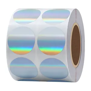 Hybsk gümüş renk kodlama nokta | Küçük holografik yuvarlak nokta çıkartmalar | 1 "etiketler-toplam rulo başına 1,000
