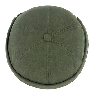 Bonnet Docker de haute qualité rétro réglable marin roulé à revers casquettes lettres personnalisées logo brodé 6 panneaux chapeaux sans bord - Product Image 6