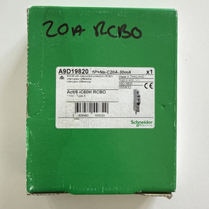 <strong>New</strong> Plc Rcbo 20a 30ma <strong>Pon</strong> C20 Ic60h A9d19820 110v Vat Incl Plc Programming Controller - Product Image 1