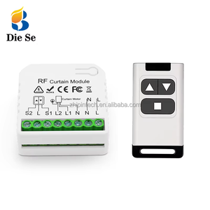 Interrupteur de rideau <span class=keywords><strong>sans</strong></span> <span class=keywords><strong>fil</strong></span> 433 MHz 16 A à 2 voies, télécommande <span class=keywords><strong>pour</strong></span> <span class=keywords><strong>volet</strong></span> <span class=keywords><strong>roulant</strong></span>, <span class=keywords><strong>module</strong></span> d'interrupteur <span class=keywords><strong>pour</strong></span> store 220 V, portée 10-50 m, ABS - Product Image 1