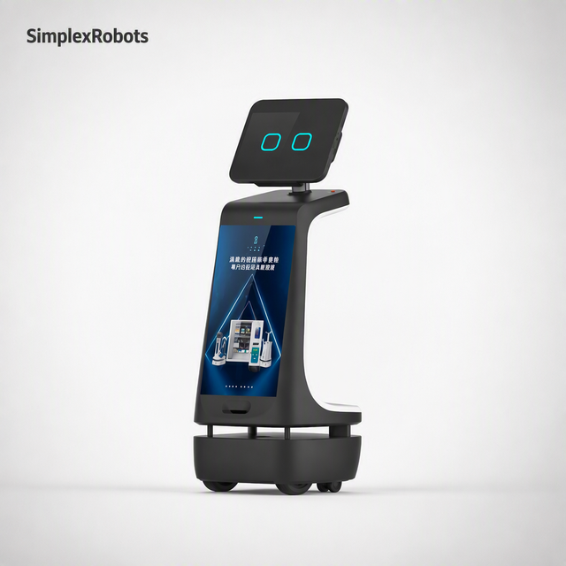 AI Autonomous Reception Robot with 18.5 Inch HD Large Screen Lidar SLAM Navigation Welcome Assistant for Airport Hotel