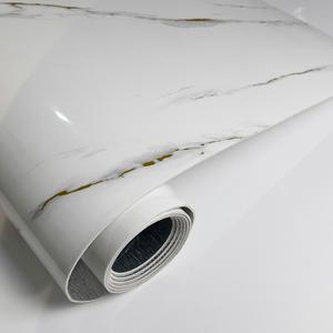 مصنع الجملة الأبيض والذهبي مذهب ملصقات الحائط محكم الرخام ملصقات الحائط تزيين ورق الحائط - Product Image 1