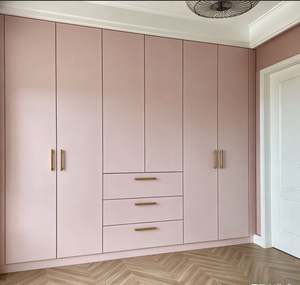 Customized Wardrobe for Corner Spaces With Rotating Hanging Racks Drawer Storage and <b>Shelving</b> <b>Units</b> for Bedroom Organization - Product Image 3