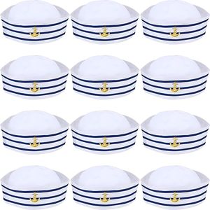 Sombrero de Marinero Azul Marino Yate Sombrero de Capitán con Sombrero de Vela Blanco para Accesorio de Disfraz Adulto Mujer Niño - Product Image 5