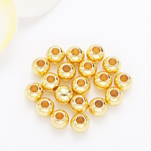 Lisheng Jewelry Gold Metal Beads Round Loose <b>Spacer</b> Beads For DIY Jewelry Making Bracelets Necklaces Accessories - Product Image 3