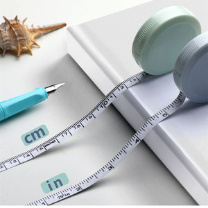 Plastic Measuring Tape 1.5 Meter Automatic Telescopic Soft Tape For Clothing Measurement Nordic Blue And Simple White - Product Image 2