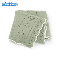 Nueva Llegada Mimixiong, Mantas de Bebé Tejidas a Crochet con Borde de Concha, Personalizadas, Encantadoras, con Diseño Calado, de Algodón Suave