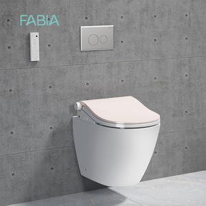 Inodoro inteligente de ahorro de agua para colgar en la pared, inodoro de ducha montado en la pared redondo de cerámica moderno con calefacción de asiento, fácil limpieza Simple - Product Image 2
