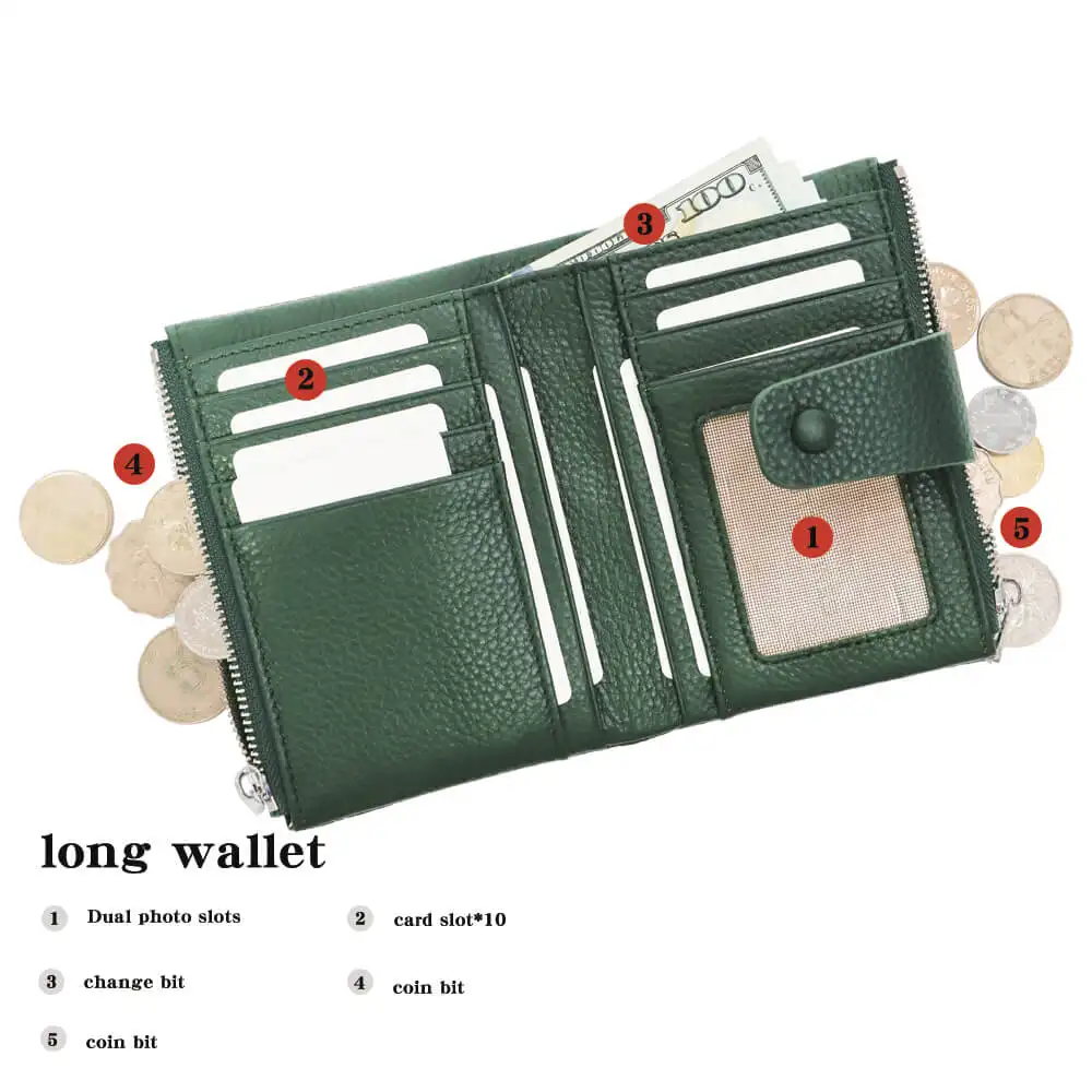 Designer Custom Fashion Ladies Girls Real Genuine Leather Card Holder Wallets for Women