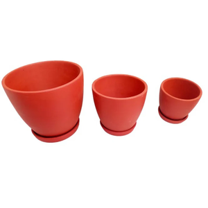 Ensemble de 3 grands pots à plantes Kullad faits à la main pour l'intérieur, l'extérieur, le balcon, la terrasse, le jardin, la décoration de la maison, pots à fleurs en argile rustique - Product Image 2
