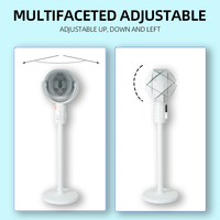 Ventilateur de Circulation d'Air sur Pied 7 Pouces, Oscillation Automatique, 3 Hauteurs Réglables, Rechargeable, pour Bureau et Maison