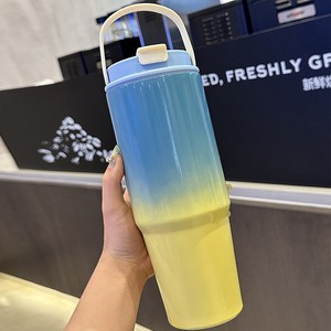 Wholesale Gradient 30oz Travel Tumbler Stainless Steel Vacuum <b>Insulated</b> Car <b>Mug</b> with Handle Custom Promotional Gift - Product Image 5