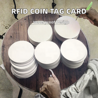 Étiquette NFC RFID 13,56 MHz en forme de pièce de monnaie, diamètre 20 mm 25 mm, carte PVC, carte de membre, paiement professionnel, hôtel, puces 1K EM4305, étanche