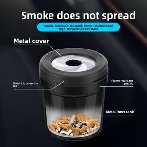 Cendrier rotatif Dericsson, nouveau design, pour voiture et bureau, double usage, sans fumée, boîte de rangement pour cendres - Product Image 3