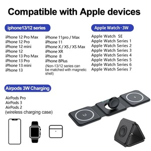 15W Từ Không Dây 14 Sạc Cho <span class=keywords><strong>iPhone</strong></span> 14Promax 13 12 Cho Apple Airpods IWatch Có Thể Gập Lại Nhanh Chóng Sạc <span class=keywords><strong>Dock</strong></span> - Product Image 5
