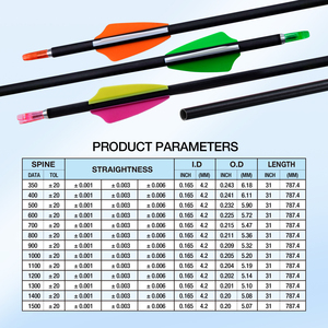 Keluaran baru 4.2mm panah berburu serat karbon busur panahan arah menembak dengan bulu plastik 350 tulang belakang-1500 grosir - Product Image 6