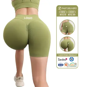 Buttery Soft Scrunch Butt Yoga Shorts High Waist Bubble Butt Shorts Pants Wholesale Gym Fitness Shorts For Women