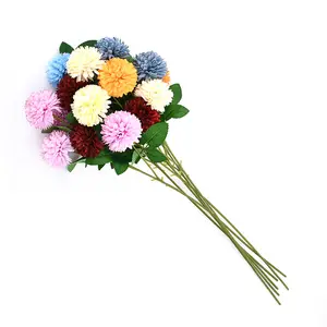 Multicolor Artificial Crisântemo Bola Hortênsia Flores Bouquet para Home Garden Party Decoração Do Casamento
