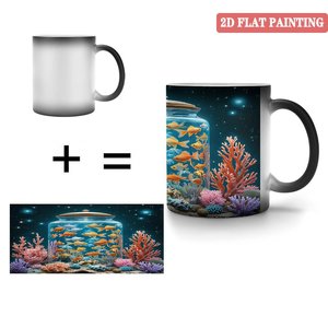 Color Changing Mug 11oz Frosted Black <b>Ceramic</b> Sublimation Blank <b>Cup</b> For DIY Custom Design - Product Image 4