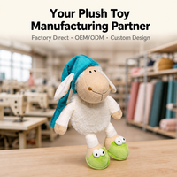 Ensemble de jouets en peluche rembourrés en coton PP doux avec accessoire de sommeil et boîte cadeau, en polyester, unisexe, à partir de 14 ans