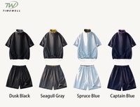 Ensemble 2 pièces d'été pour hommes en nylon, haut à col montant zippé à quart de tour et manches courtes, coupe ample, short de sport d'extérieur, vente en gros OEM faible MOQ