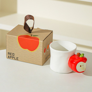 Venta al por Mayor de Tazas de Café de Cerámica Creativas en 3D con Diseño de Naranja, Tazas de Leche de Porcelana Pintadas a Mano con Diseño de Manzana, Tazas de Té con Diseño de Durazno para Regalo - Product Image 5