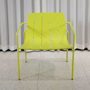 Muebles sencillos de estilo italiano para exteriores, silla apilable de aleación de aluminio, tubo de aluminio con reposabrazos reclinable - Product Image 3