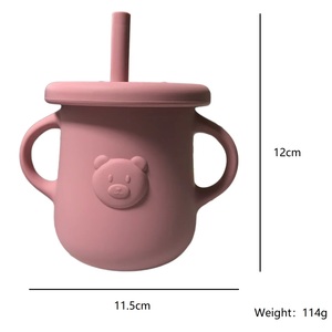 Tasse à paille en silicone pour bébé, qualité alimentaire, sans BPA, sûre pour les tout-petits, tasse à eau pour repas, tasse à bec pour nourrissons, vaisselle - Product Image 3