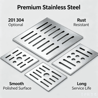 Grille de caniveau carrée en acier inoxydable galvanisé, à formage intégré, couvercle de drainage durable pour sols de villa et applications extérieures