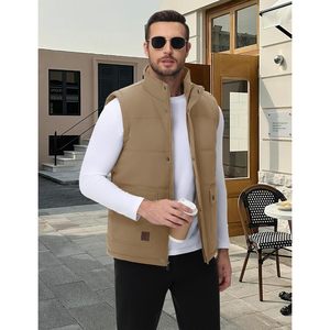 Cotrasen hommes décontracté doublé polaire hiver chaud gilet vêtements d'extérieur avec manches bouffantes Options de taille-gilet veste - Product Image 4