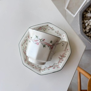 Charger Plate for Afternoon Tea <b>Cup</b> <b>and</b> <b>Saucer</b> Octagonal Porcelain Hot Selling European Classic Retro Ceramic Plate Dish - Product Image 2