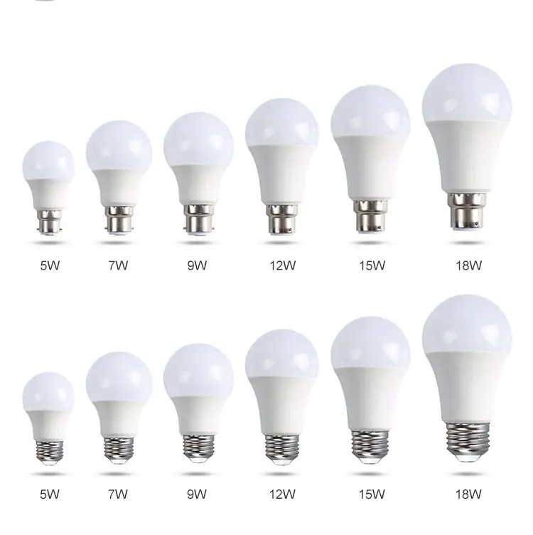 Easy installation indoor decoration light plastic 3w 5w 7w 9w 12w 15w 18w 22w E27 B22 led bulb