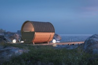Sauna de Cedro Rojo de 1.8M con Vidrio Panorámico Semicircular - Nuevo Stock de Almacén - ¡Más Vendida!