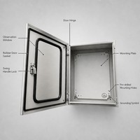 304 Edelstahl Solar-PV-Gehäuse IP65 Sichtfenster Wandmontierte Elektrobox mit DIN-Schiene
