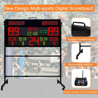 Tableau de score électronique numérique LED portable GANXIN pour plusieurs sports (football, basketball) avec support d'installation