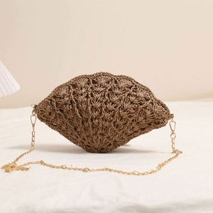 Nuevo Bolso de Playa de Paja con Forma de Concha para Mujer, Hecho a Mano, Estilo Cruzado - Product Image 3