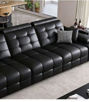 Lawrence Echtleder Elektrisch Verstellbares Multifunktionales Ausziehbares Schlafsofa für Wohnzimmer und Zuhause