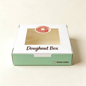 Mejor Precio, Paquete de 6 Cajas para Donuts, Caja de Galletas de Lujo para Panaderías con Logotipo, Caja de Papel para Bocadillos, <span class=keywords><strong>Sushi</strong></span>, Panadería y Galletas con Ventana - Product Image 3