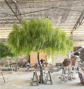 Vente en gros 5m de saule <span class=keywords><strong>pleureur</strong></span> réaliste-300 branches PE feuillage intérieur/extérieur décor ignifuge 10 ans à vie en vrac - Product Image 1