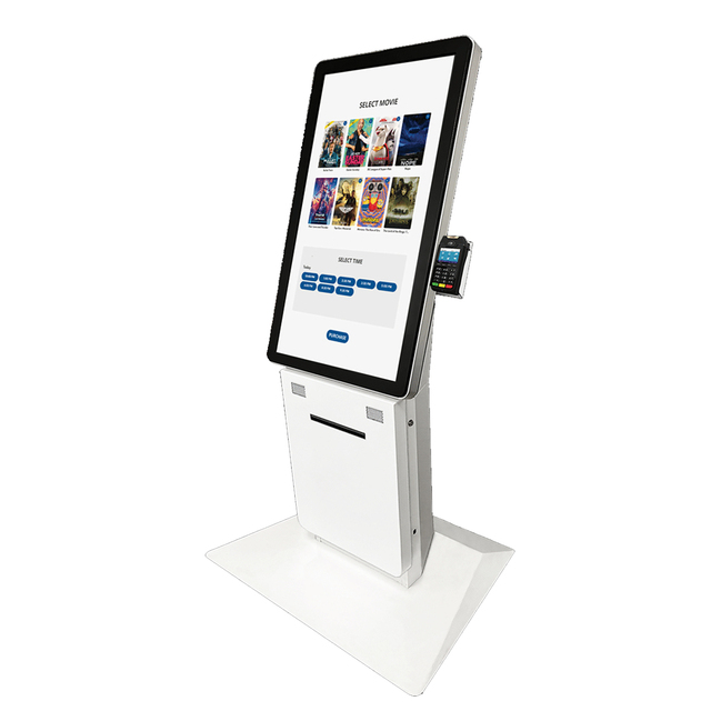 Automated Self-Service Ticket Kiosk with Touch Screen Payment Queue Management and Voucher Printer for Movie Theaters