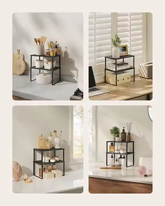 Expandable Kitchen <strong>Shelf</strong> <strong>Organiser</strong> 2 Stackable <strong>Cupboard</strong> <strong>Shelf</strong> <strong>Organiser</strong> Spice Rack Set - Product Image 3