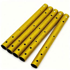 SHENYU High Strength Carbon Fiber Tube 25*23mm 1000mm Long Gold Electroplated Cloth Surface - Product Image 1