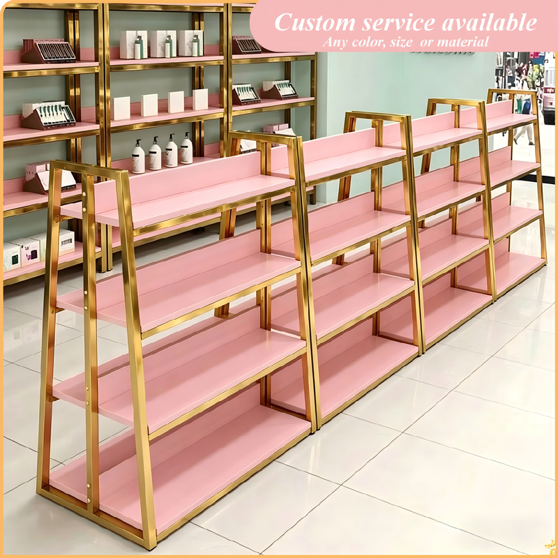 Grocery Shelf Trapezoidal Display Rack Double