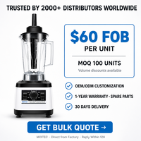 Mixeur Commercial 1050W MI-32A avec Bol Grande Capacité 1,8L, Bouton de Vitesse Rotatif et Fonction Pulse pour Broyer la Glace