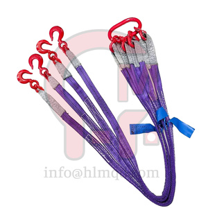 HLM Polyester Heavy Duty verstellbarer Vierbein-Hebesch linge mit Alu-Ketten gurts ch linge und Schäkel 2 3 4-Bein-Gurtband - Product Image 4