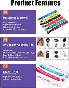 สายรัดข้อมือถักด้ายสีเงินพร้อมบัตรพลาสติกและโลโก้แบบกำหนดเอง - Product Image 4