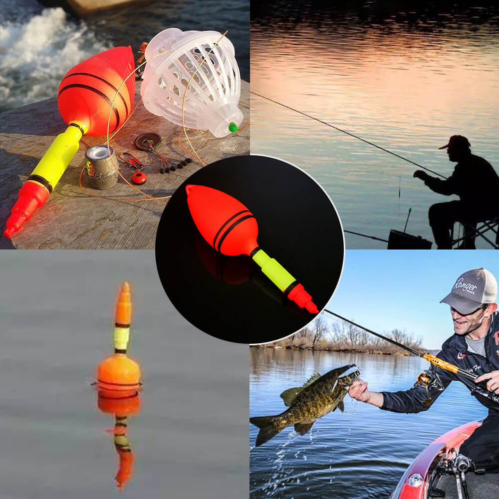 Lot De 4 Flotteurs De Pêche JOINPAYA – Bouées En Plastique Rouge, 15,5 Cm, Indicateur De Touche, Pour Mer Et Eau Douce