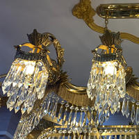 Lustre Antique en cuivre avec 57 lumières, hôtel, Villa, milieu du siècle, église, grand lustre en laiton, Bronze