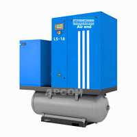 Compresseurs d'air industriels électriques à vis rotative 18,5 kW 25 CV avec sécheur et réservoir de 300 L