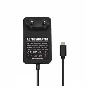 Rp5电源27w usb-c电源适配器类型c，带1.2m Pd充电，用于覆盆子Pi 5交流输出欧盟美国英国插头充电器